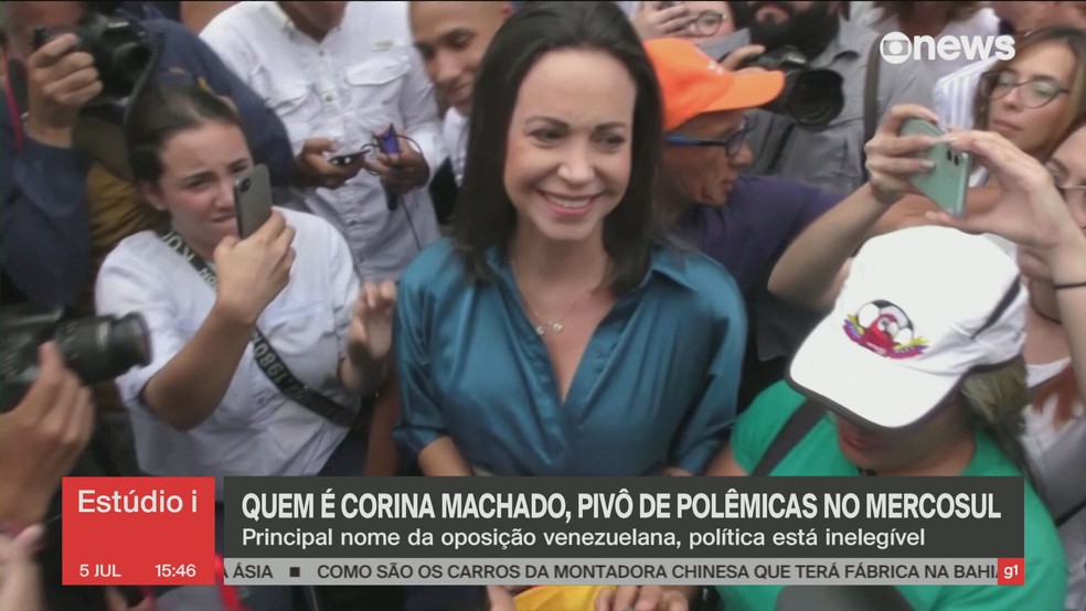 Corina Machado — Foto: Reprodução/ GloboNews
