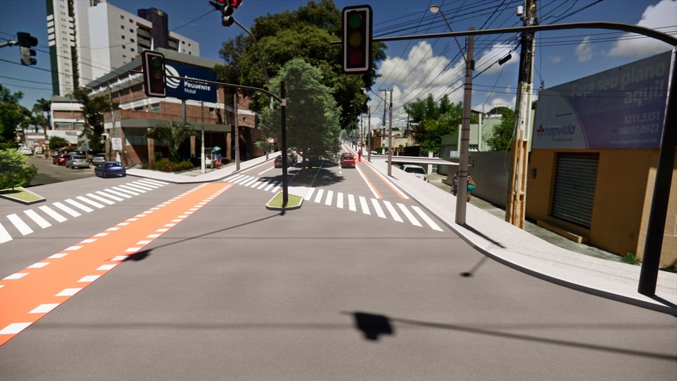 Projeto mostra como deverá ficar a via com implantação de binário  — Foto: STTU/Divulgação