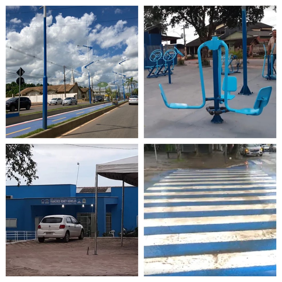 Prefeitura de Rio Branco já foi investigada pelo uso excessivo da cor azul — Foto: g1