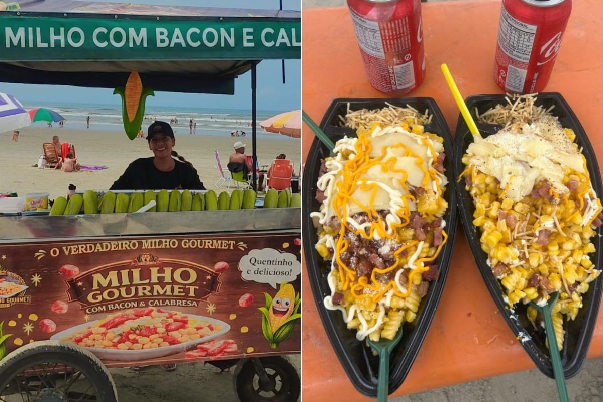 Ambulante viraliza com 'milho gourmet' em praia do litoral de SP; conheça