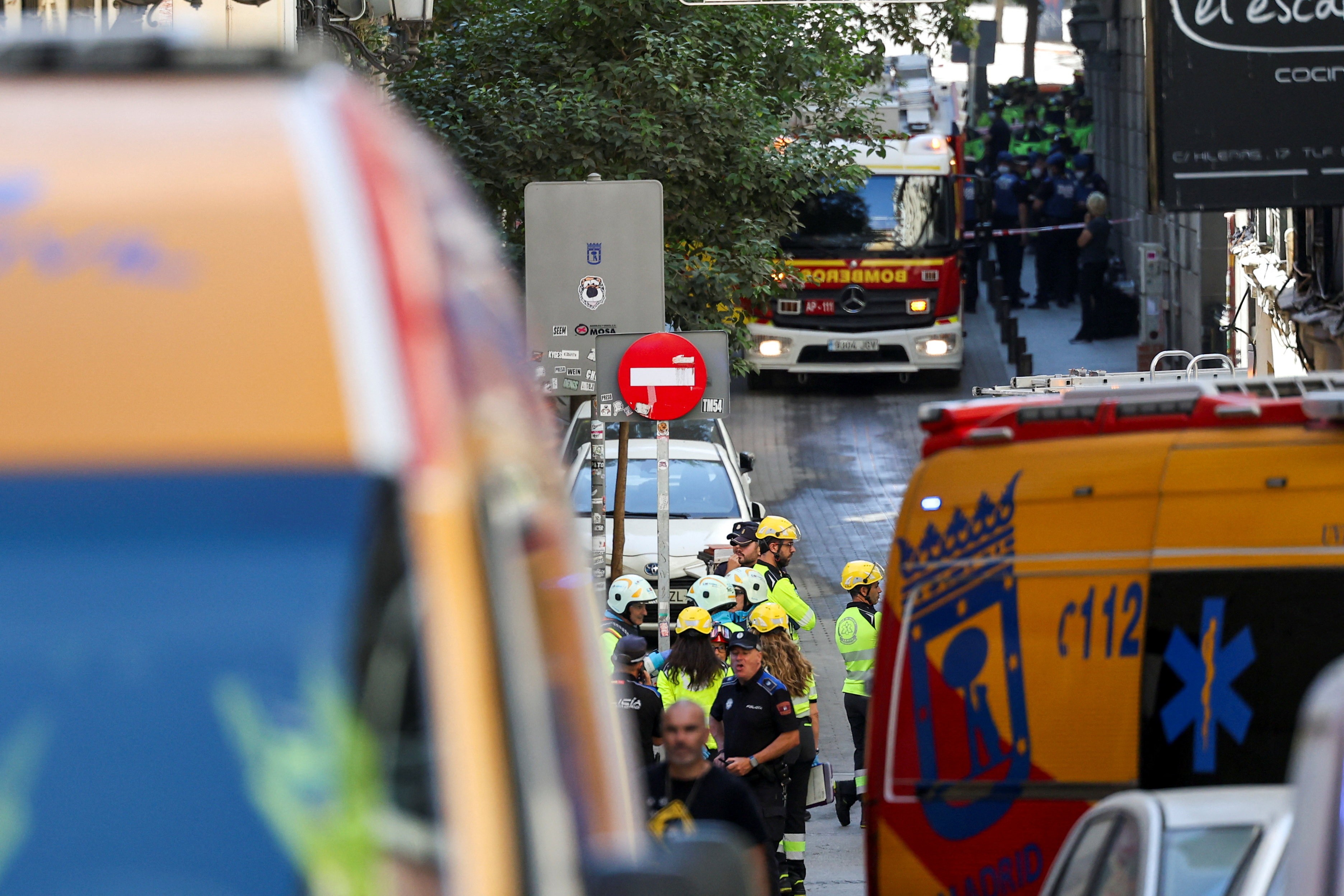 Prédio desaba parcialmente no centro de Madri, na Espanha