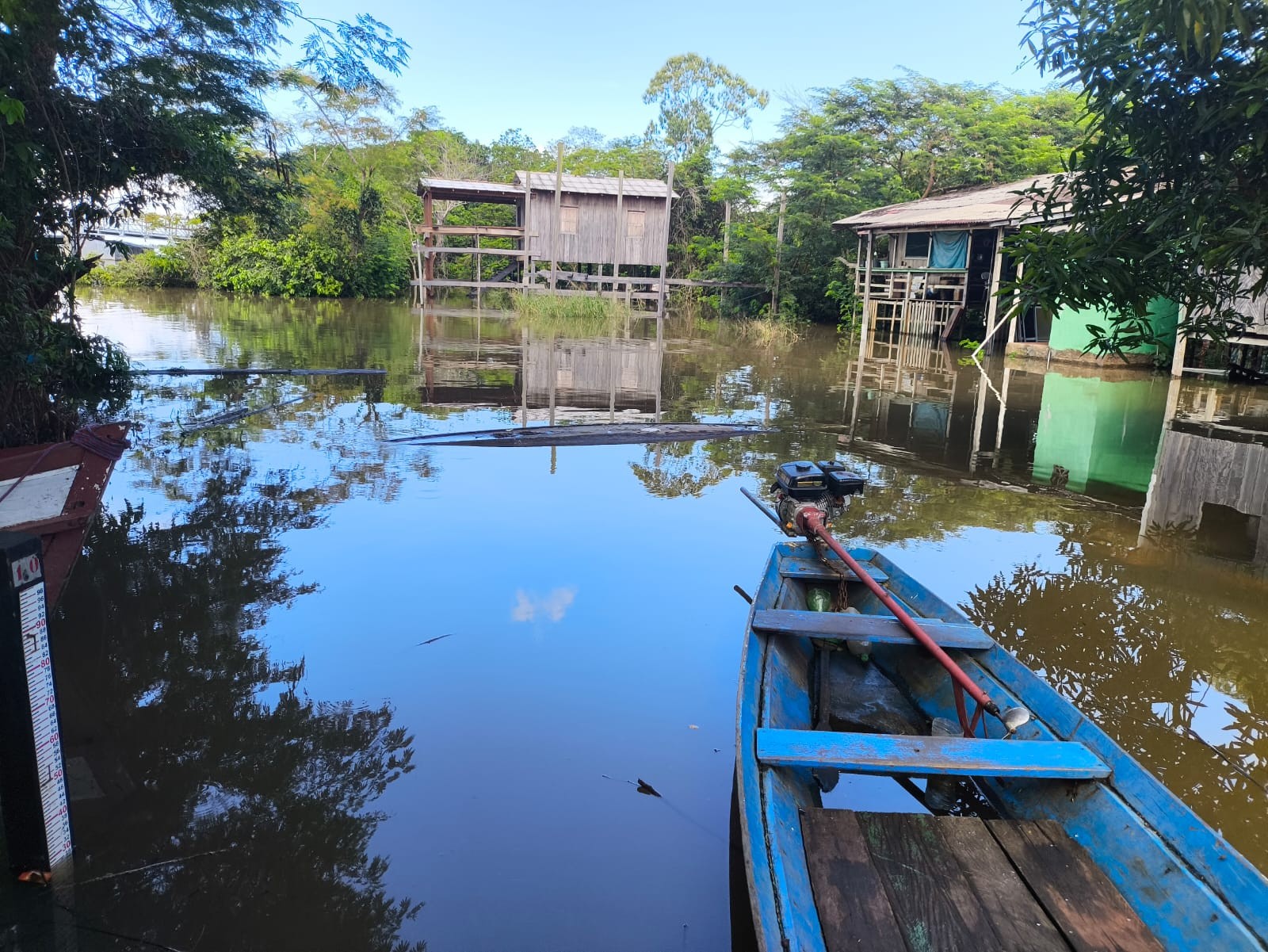 Rio Branco atinge nível de alerta para cheia em Boa Vista e em Caracaraí