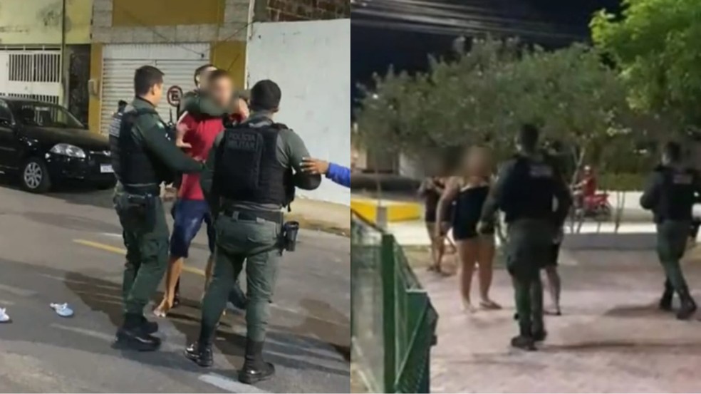 Casal foi preso durante abordagem por perturbação da ordem pública, em Sobral, no Ceará. — Foto: Reprodução
