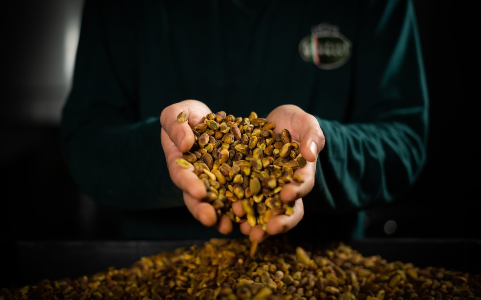 O volume de importação do pistache no Brasil triplicou entre 2022 e 2024. — Foto: Gelateria Borelli/Divulgação