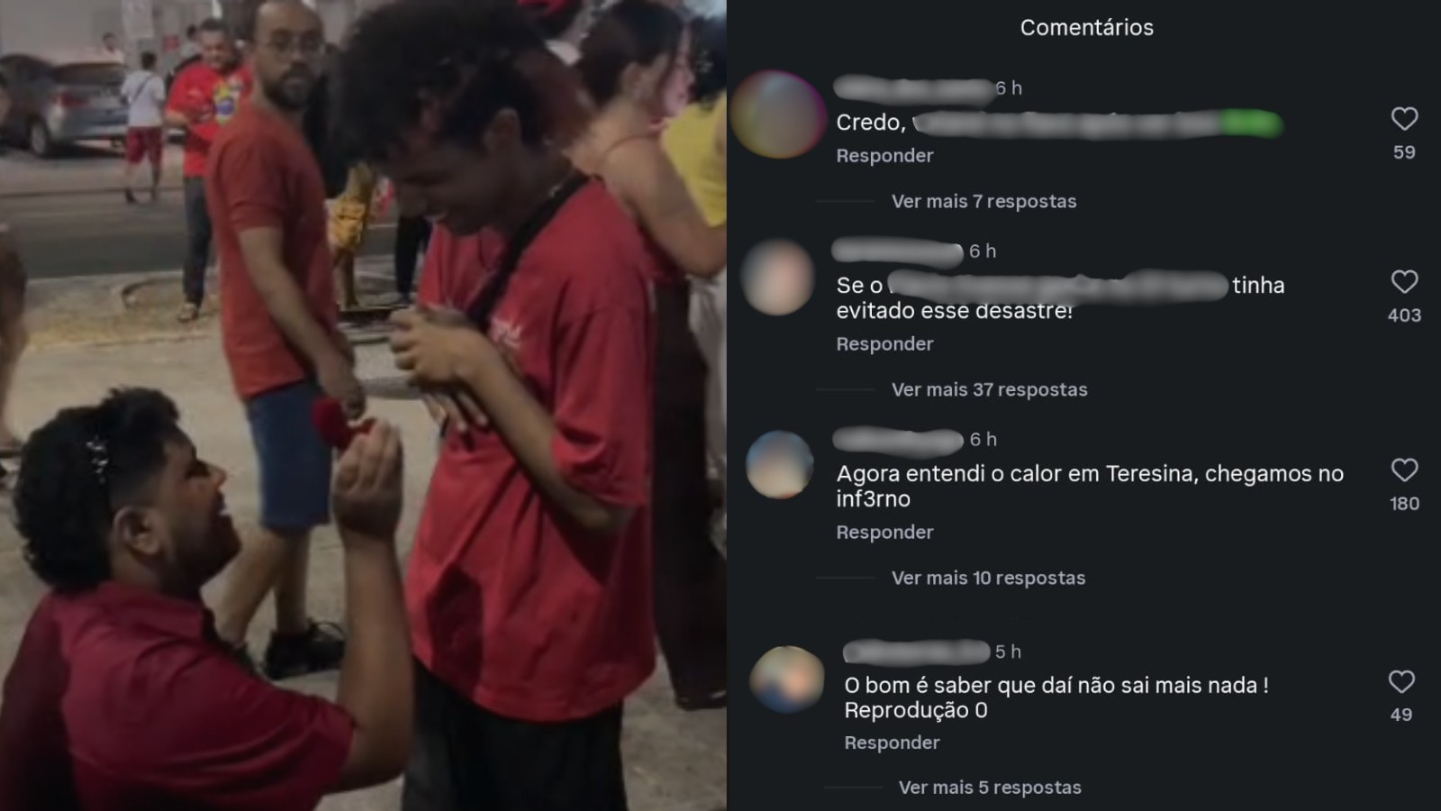 Casal denuncia ataques homofóbicos após pedido de casamento em ato político em Teresina