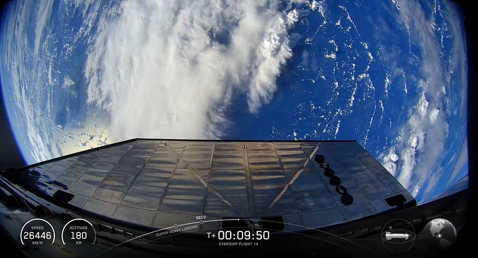 Visão da Terra pela Starship — Foto: Reprodução/SpaceX