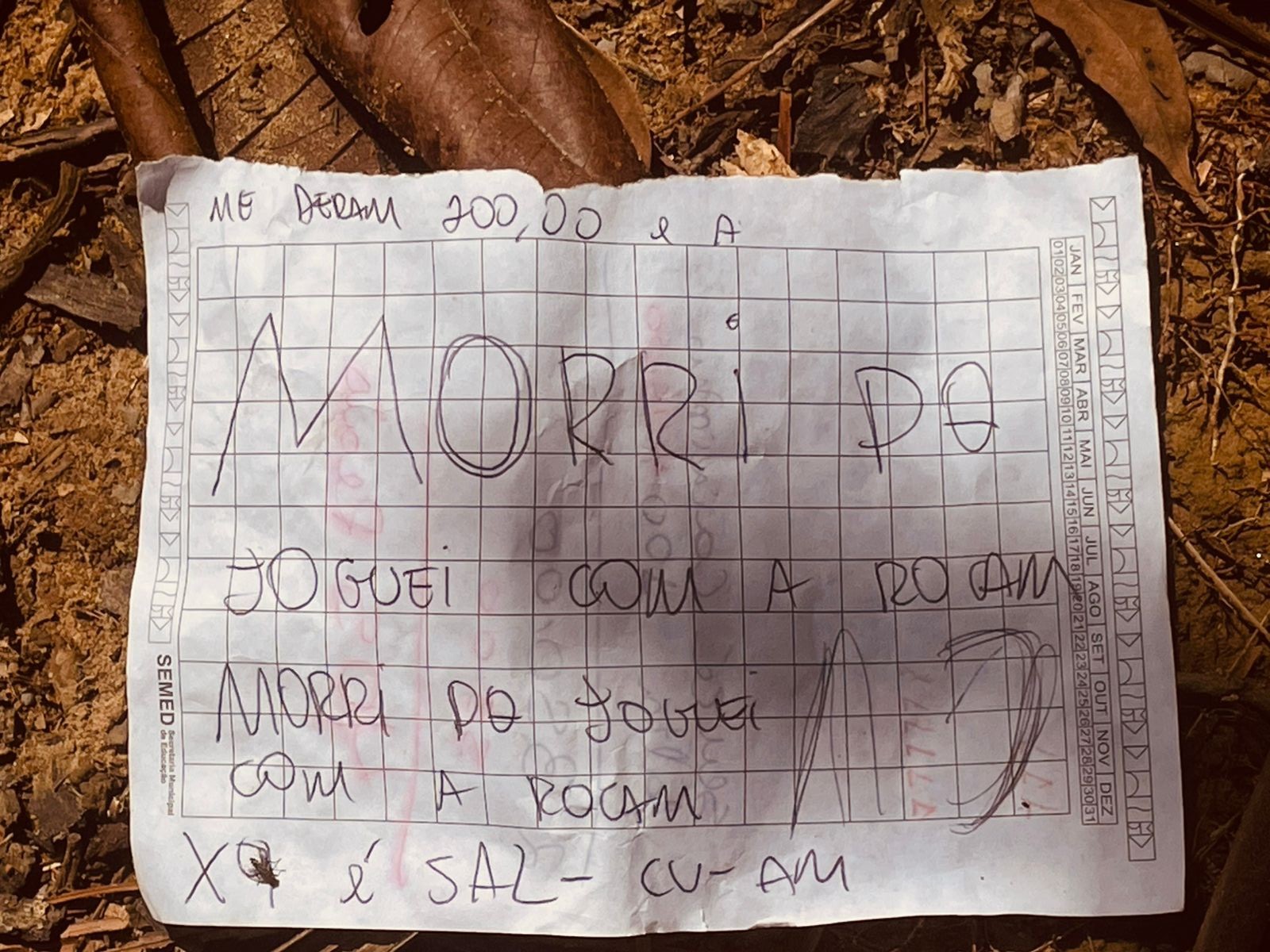 Bilhete do CV aponta execução de homem por ser 'X9' e entregar facção à polícia em Manaus