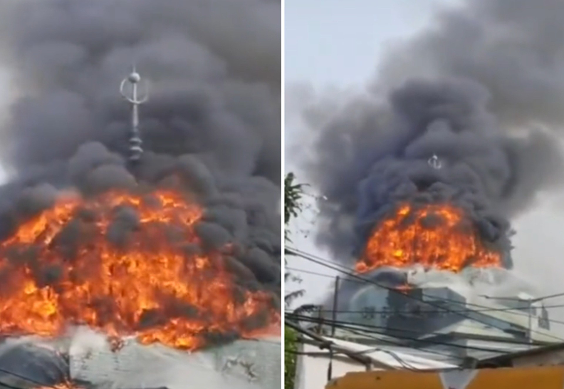 É #FAKE que vídeo mostre incêndio em mesquita de Barcelona; registro é de 2022 na Indonésia