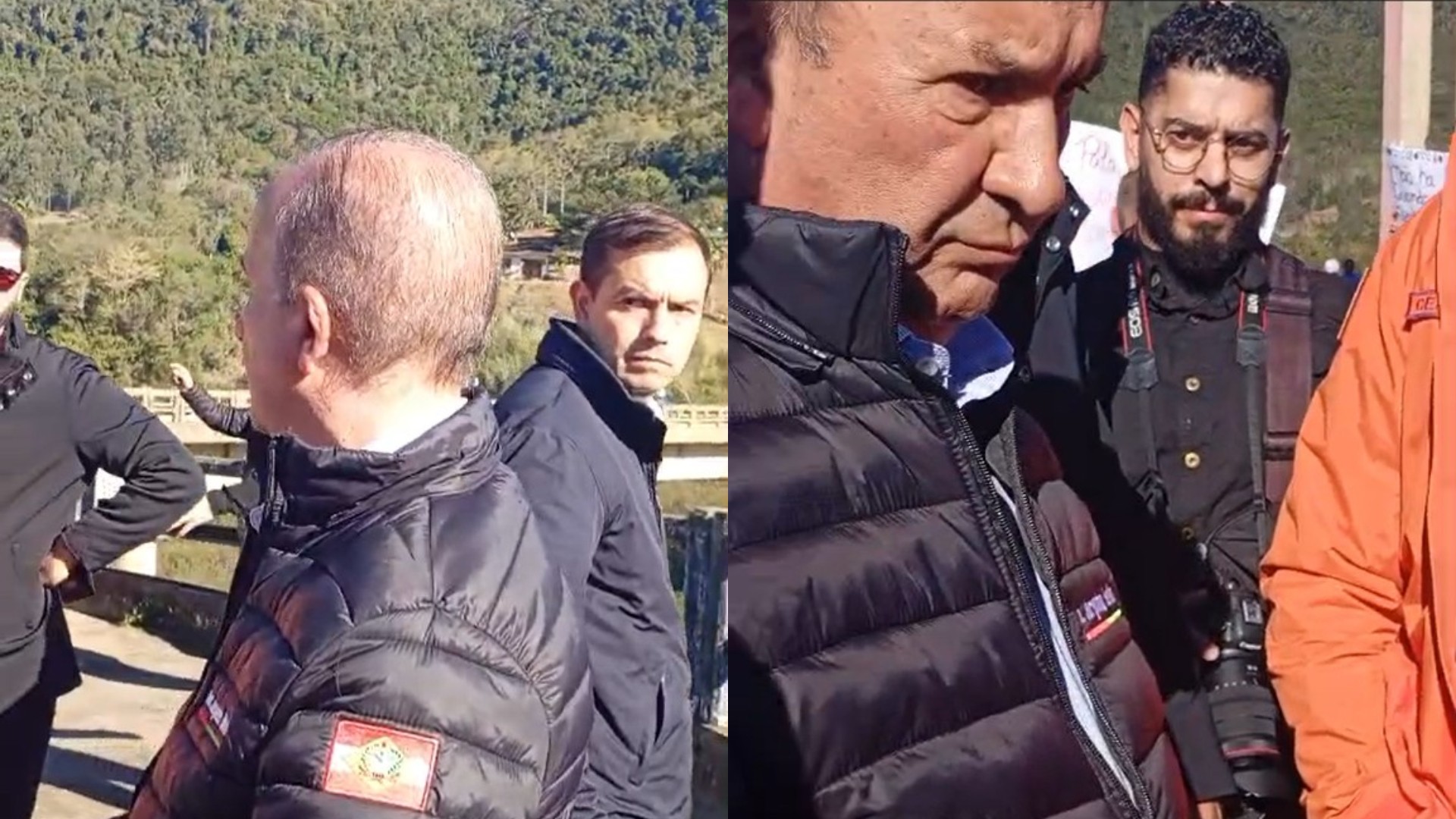 Governador de SC discute com indígenas e ofende manifestantes durante visita em barragem