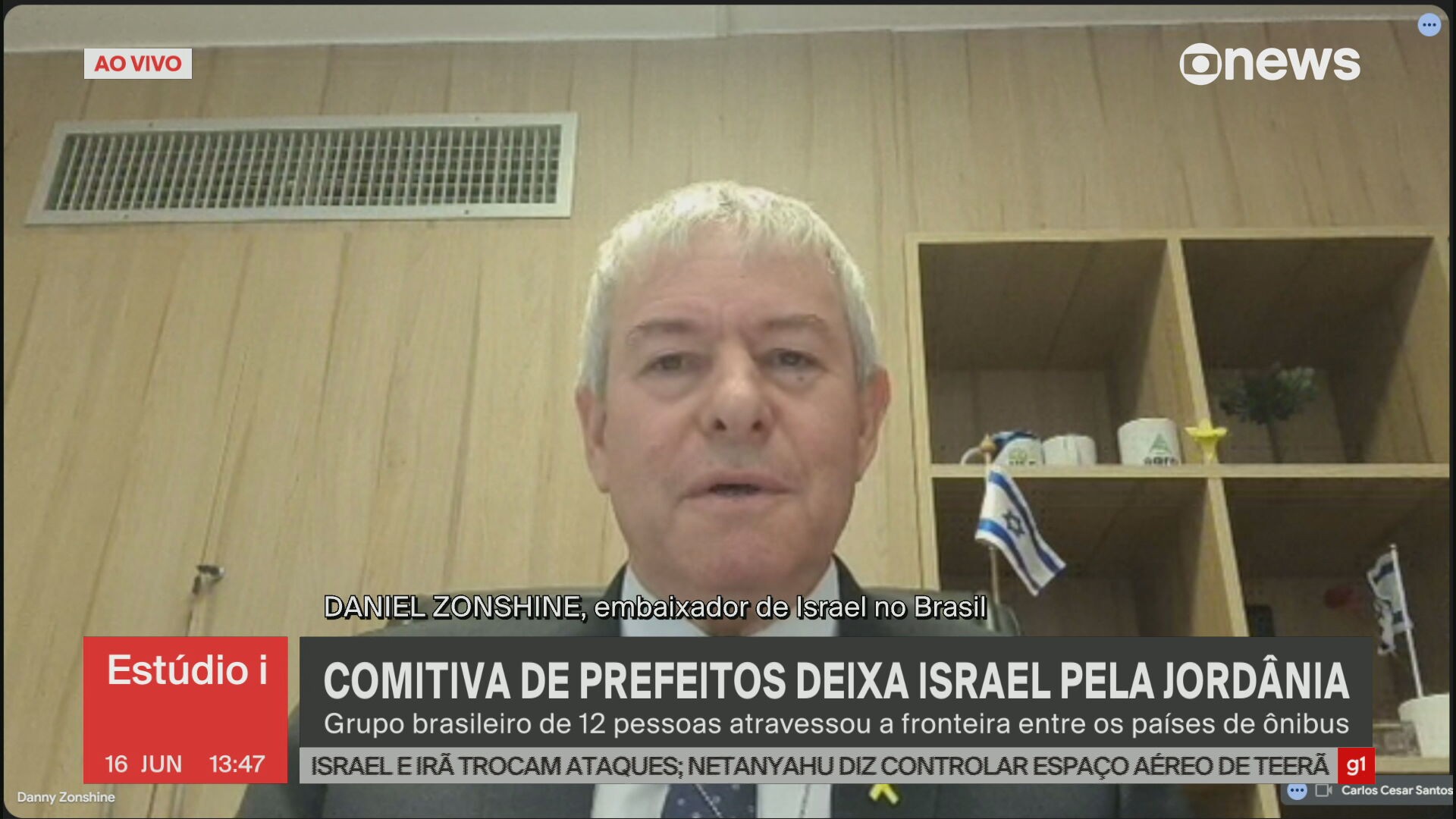 'Programa nuclear do Irã sofreu danos sérios e mundo deve ser um lugar mais seguro', diz embaixador de Israel no Brasil