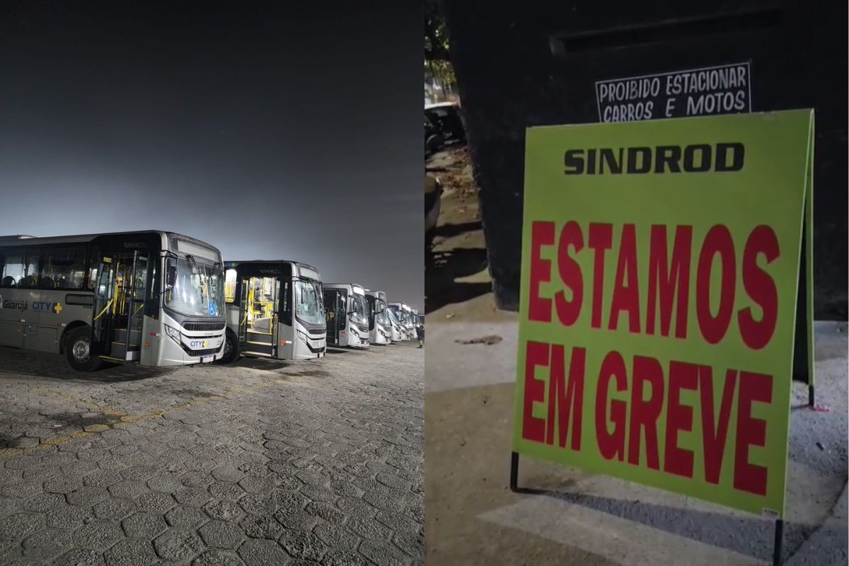 Funcionários do transporte público de Guarujá, SP, entram em greve por reajuste no vale-refeição 