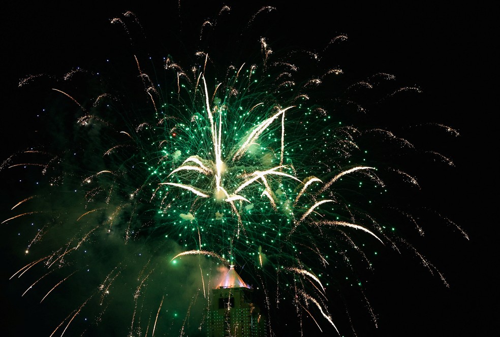 Comemorações de Ano Novo em Nairóbi, Quênia — Foto: REUTERS/Monicah Mwangi