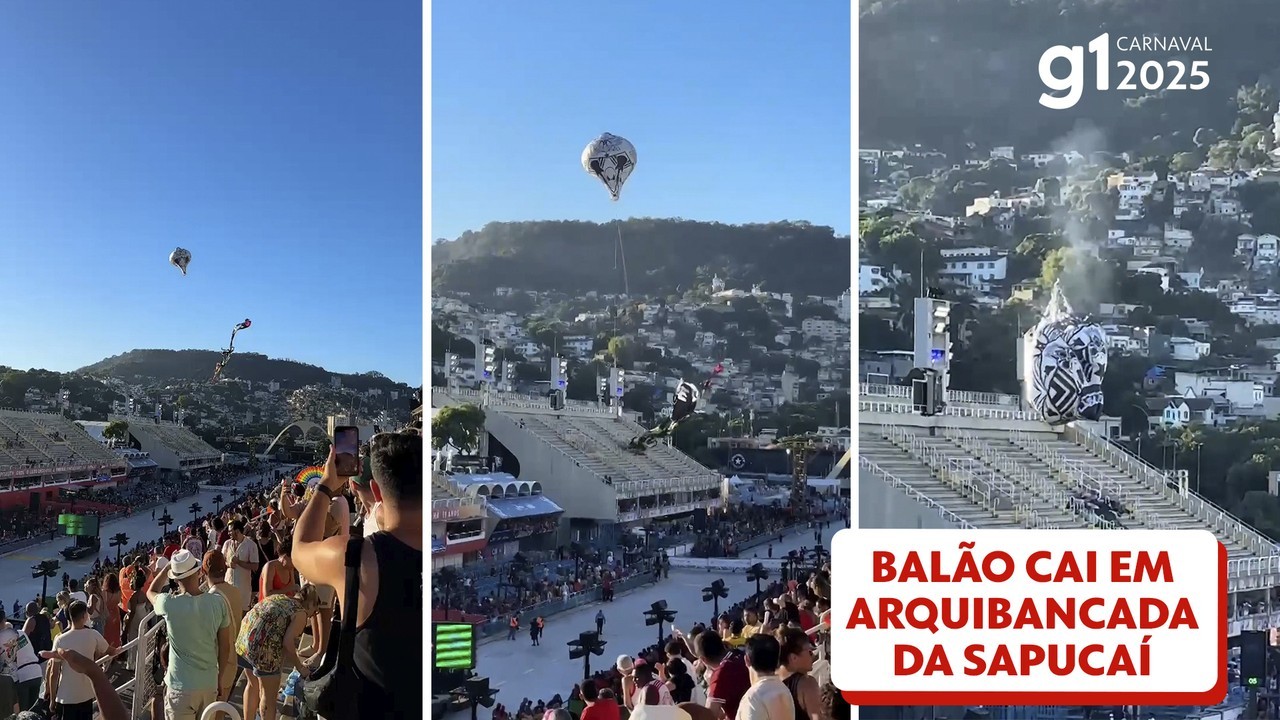 Balão cai em arquibancada da Sapucaí