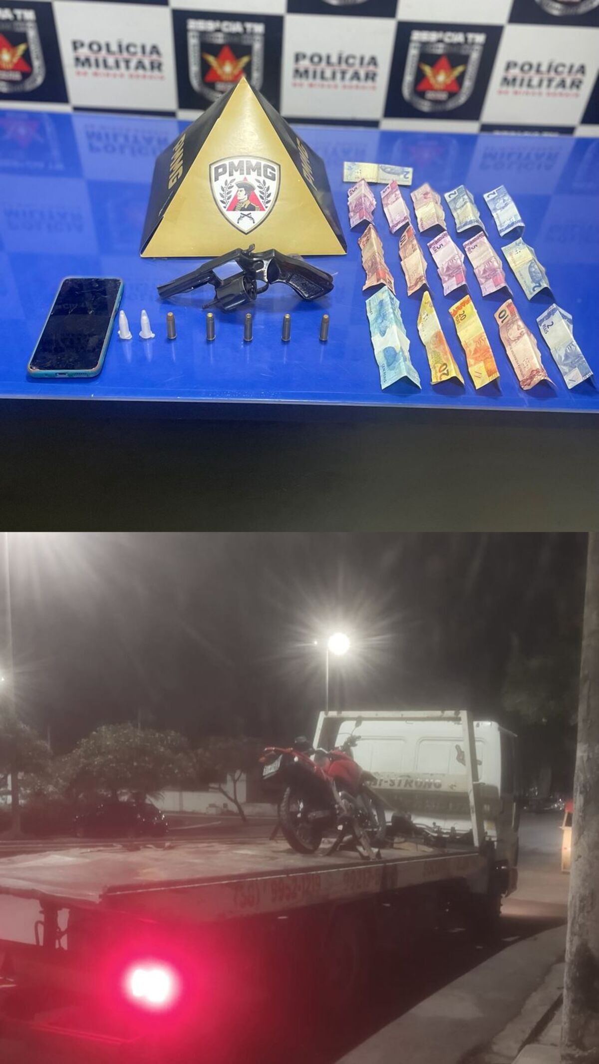 Homem é preso por porte ilegal de arma após fugir com revólver em punho e apontá-lo para policiais em Pirapora