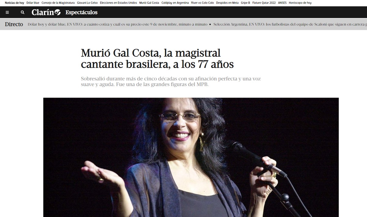 “Magistral”, “gran cantante”, “légende”: la prensa internacional reflexiona sobre la muerte de Gal Costa |  Mundo