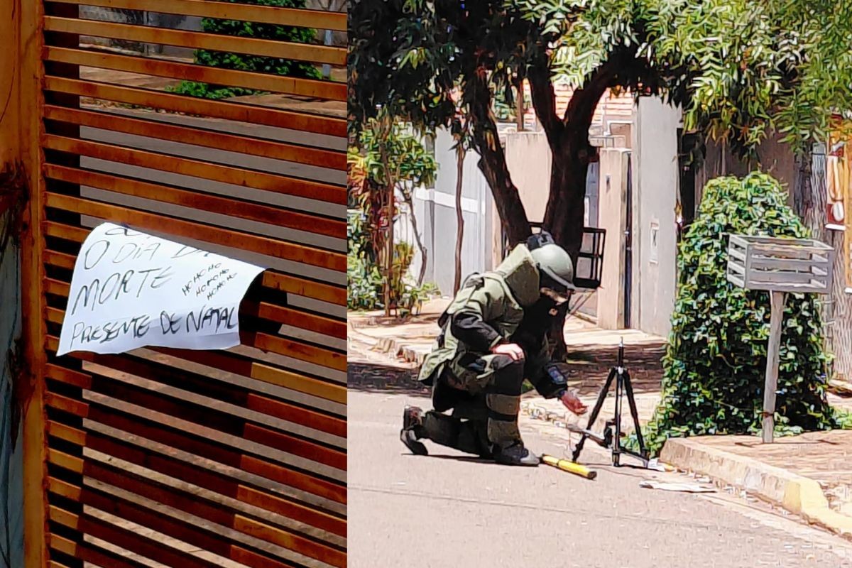 'Presente de Natal': explosivo com ameaça de morte é deixado em frente de casa em MS