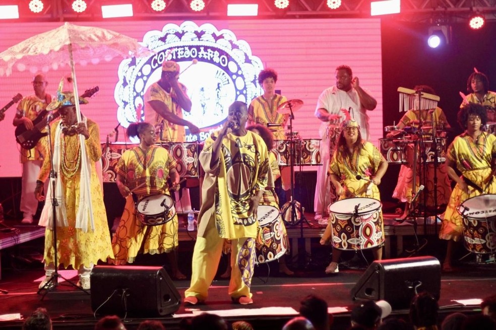 Cortejo Afro inicia ensaios de verão com festa de pré-réveillon no Centro Histórico de Salvador — Foto: Vítor Santos