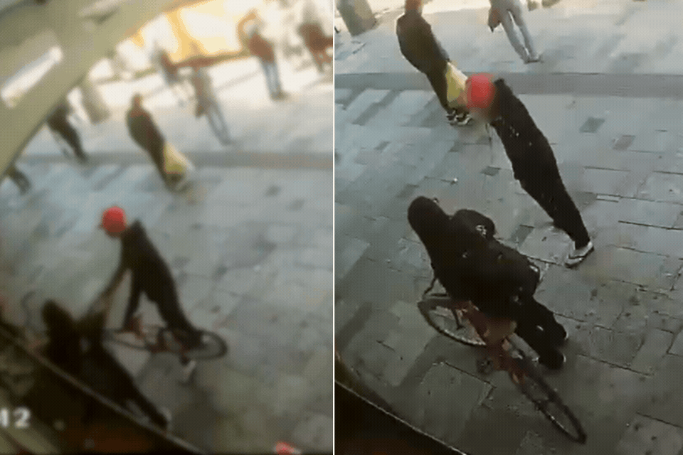 Vídeo mostra homem dando soco no rosto da ex antes de ser agredido por multidão no litoral de SP