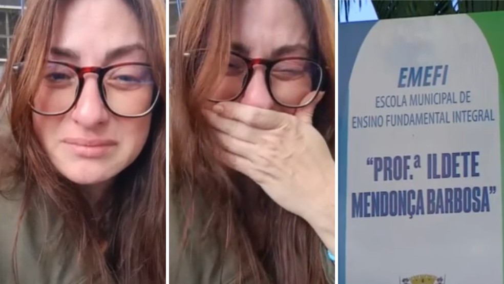 Professora denuncia que aluno colocou vidro na água dela em escola de São José dos Campos: 'Uma dor muito grande' — Foto: Arquivo pessoal