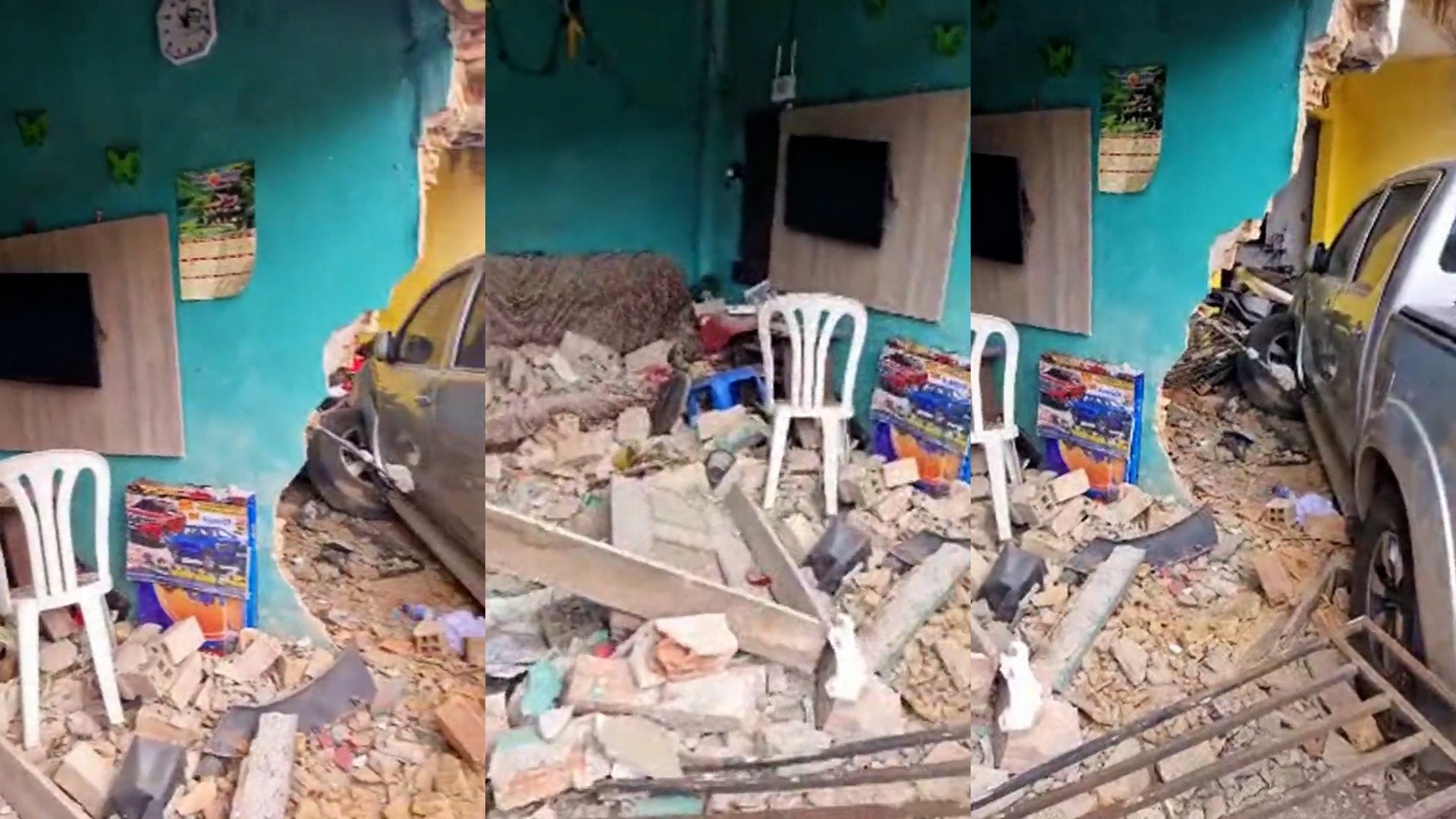 Motorista de caminhonete perde controle e invade casa em Rosário no MA