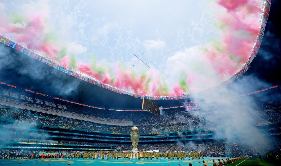 Cerimônia de abertura da Copa no México — Foto: Reuters/Eloisa Sanchez