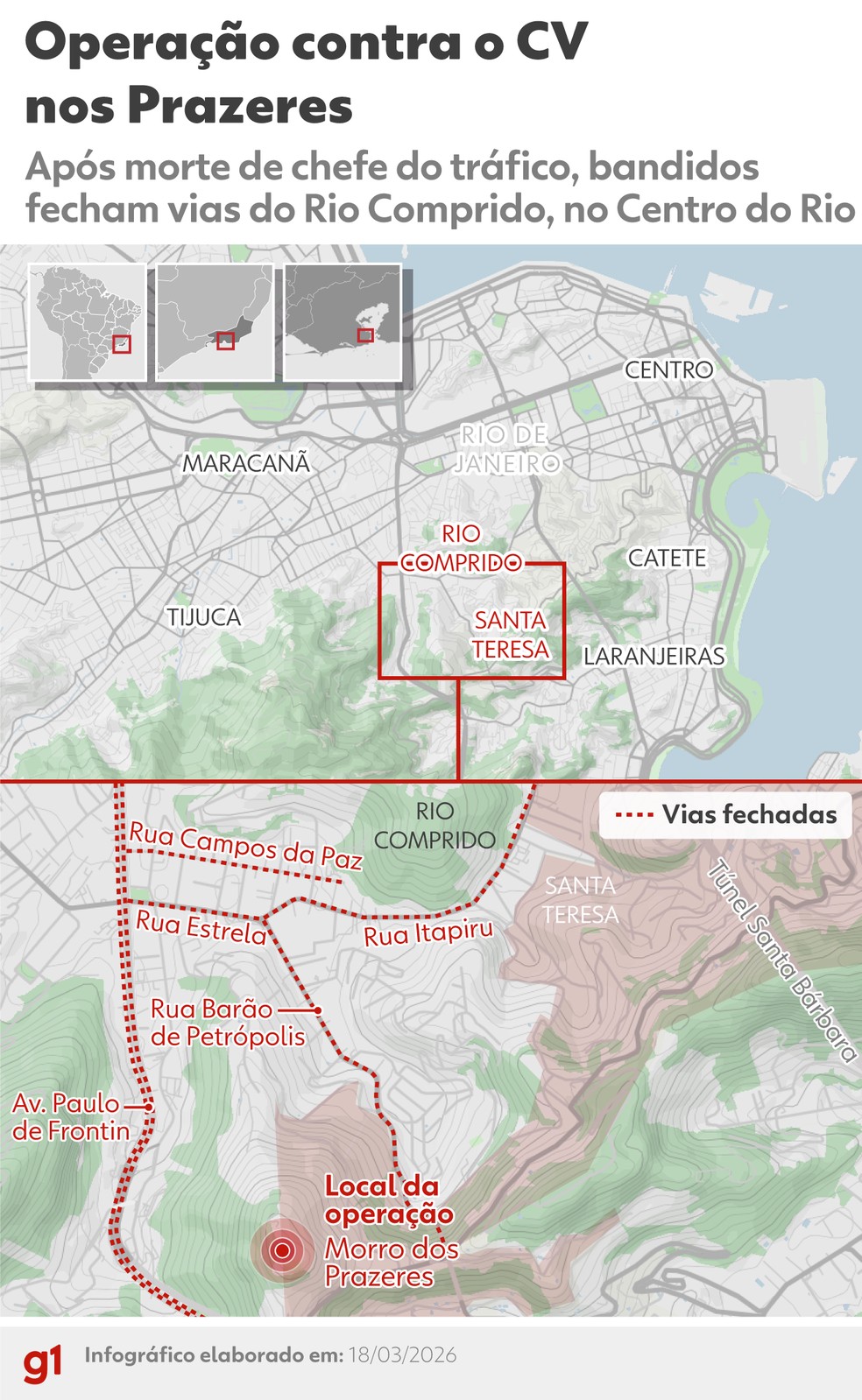 Local da operação nesta quarta-feira (18) — Foto: Arte/g1