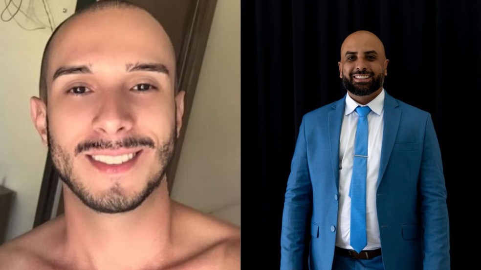 Professor Jonathan Silva Simões (à esquerda) foi assassinado em Formiga; suspeito do crime é o vereador de Araújos, Lucas Lucas Coelho (à direita) — Foto: Reprodução/Redes Sociais