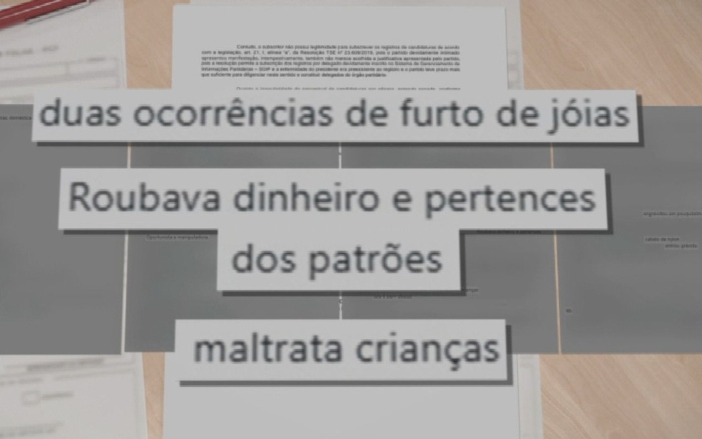 Domésticas e babás 'não indicadas' em Goiânia: lista com 98 nomes com termos preconceituosas e acusações de crimes circulam em grupos de WhatsApp — Foto: Reprodução/TV Anhanguera