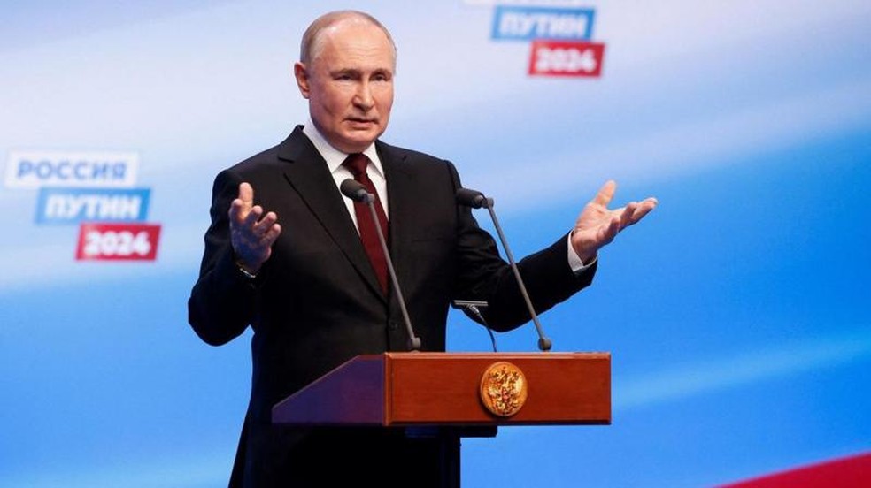 Putin inicia seu quinto mandato como presidente russo, o mais longevo da história do país desde o ditador soviético Joseph Stalin. — Foto: Reuters via BBC