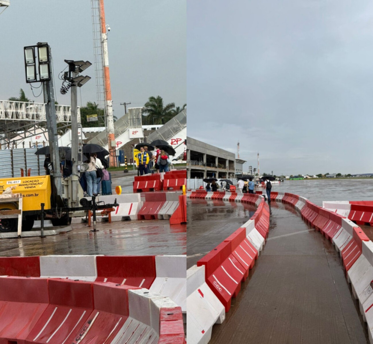 Desembarque na chuva e longa caminhada: obras causam transtornos a passageiros no aeroporto de Campo Grande
