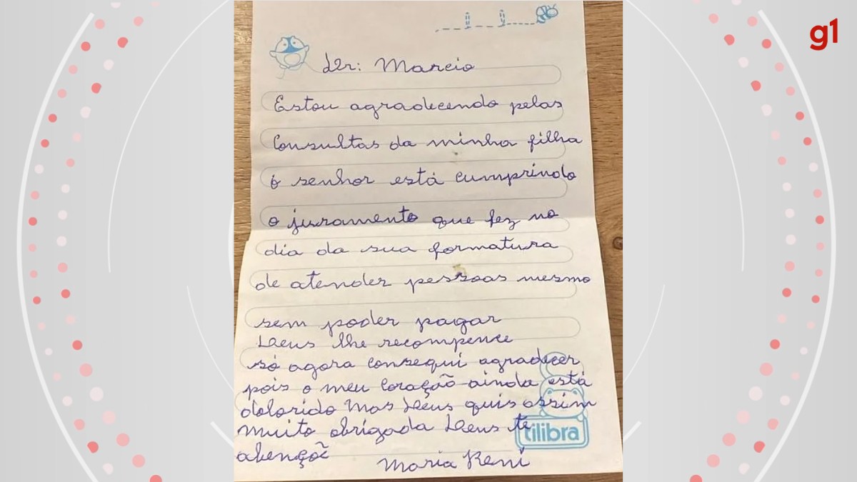 Médico viaja para atender paciente de graça aos domingos e é surpreendido com carta de agradecimento após tratamento: 'Está cumprindo o juramento'