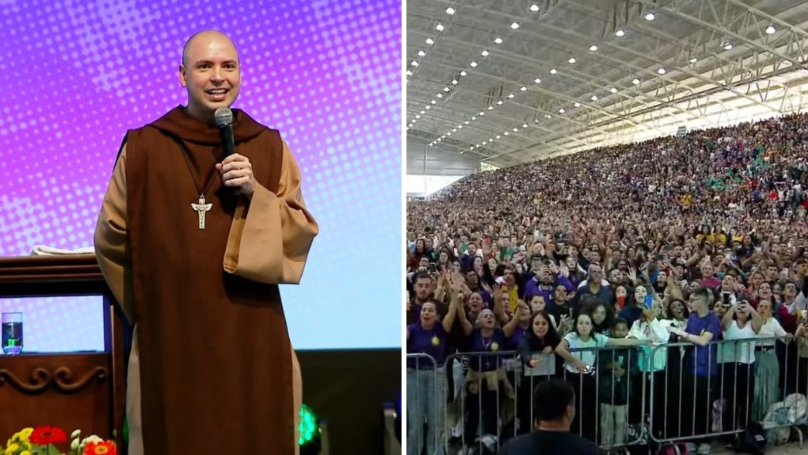 Frei Gilson prega para multidão na Canção Nova durante acampamento católico: ‘Cristo é o caminho’