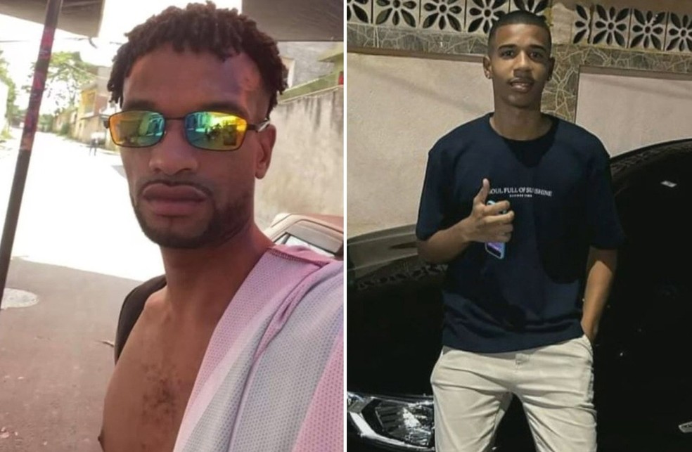 O traficante 'Testa de Ferro' (à esquerda) é suspeito de atirar no jogador amador Kauan Galdino (à direita), na noite do réveillon. — Foto: Reprodução