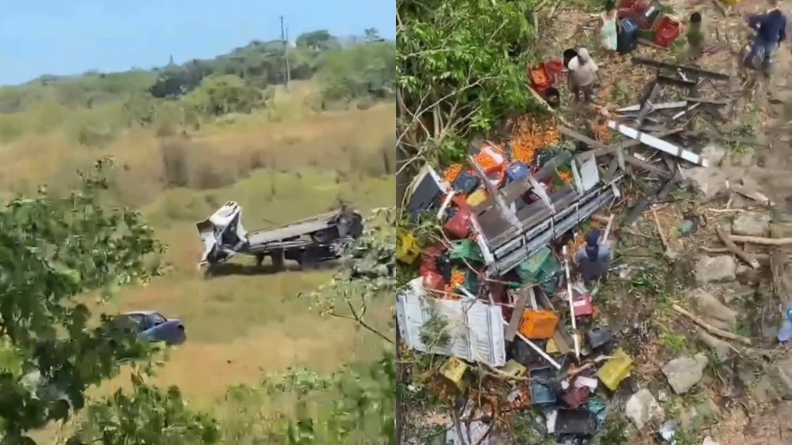 Ajudante de caminhoneiro morre após caminhão cair de ponte na Grande Fortaleza; vídeo