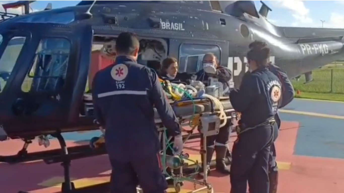 Bebê é transportado de helicóptero para hospital de Palmares após sofrer parada cardiorrespiratória