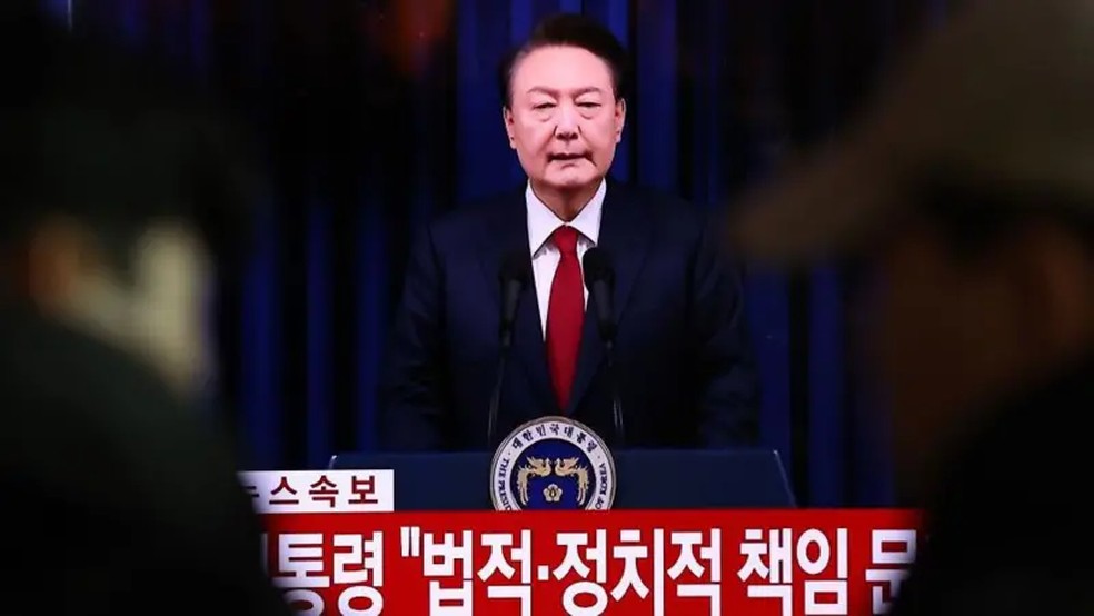 Em dezembro, parlamento da Coreia do Sul aprovou impeachment contra Yoon Suk Yeol — Foto: Getty Images via BBC