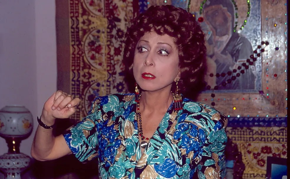 Aracy Balabanian como Dona Armênia em 'Rainha da sucata', de 1990 — Foto: Nelson Di Rago/Memória Globo/Reprodução