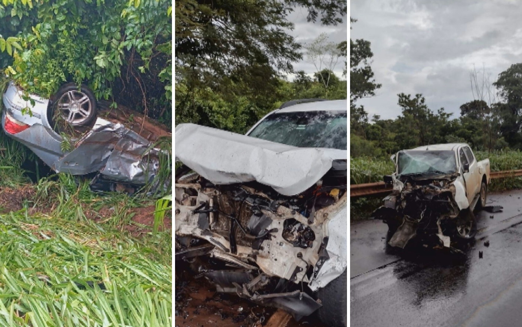 Acidente com três carros deixa uma morte na BR-452, em Itumbiara