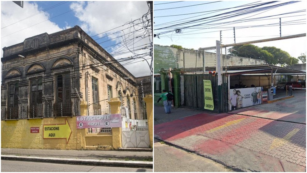 Casarão dos Gondim foi demolido em 2021 para expansão de estacionamento — Foto: Reprodução