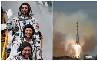 Nave russa é lançada com sucesso para a Estação Espacial Internacional neste sábado; 1ª astronauta bielorrussa está entre tripulantes