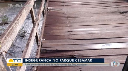 Moradores reclamam da má condição de ponte do Parque Cesamar