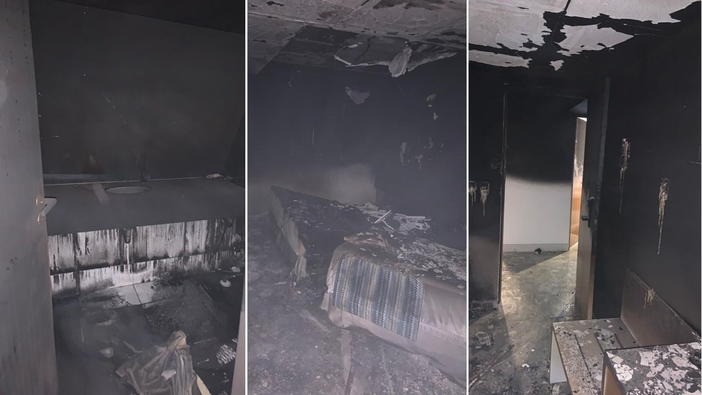 IVários apartamentos foram atingidos em incêndio em hotel na Pajuçara — Foto: CBM-AL
