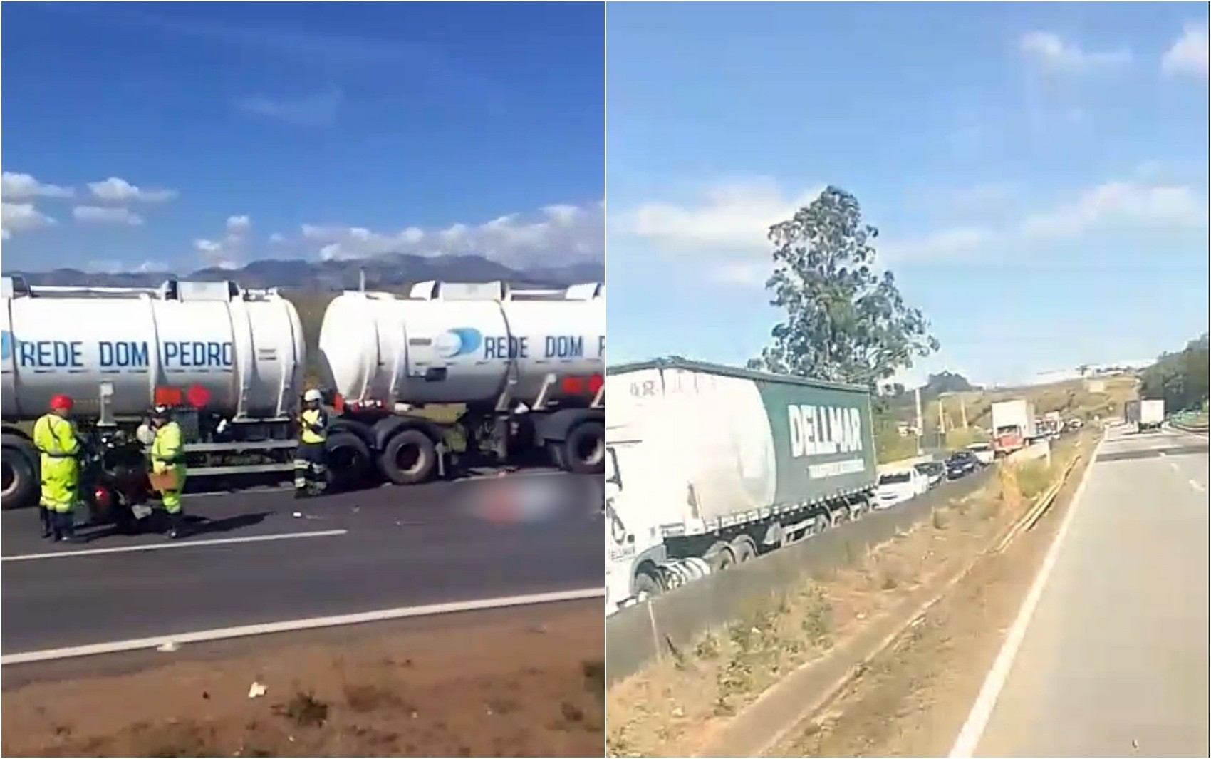 Batida entre carreta, furgão e motocicleta deixa uma pessoa morta na Rodovia Fernão Dias, em Cambuí; veja outras ocorrências