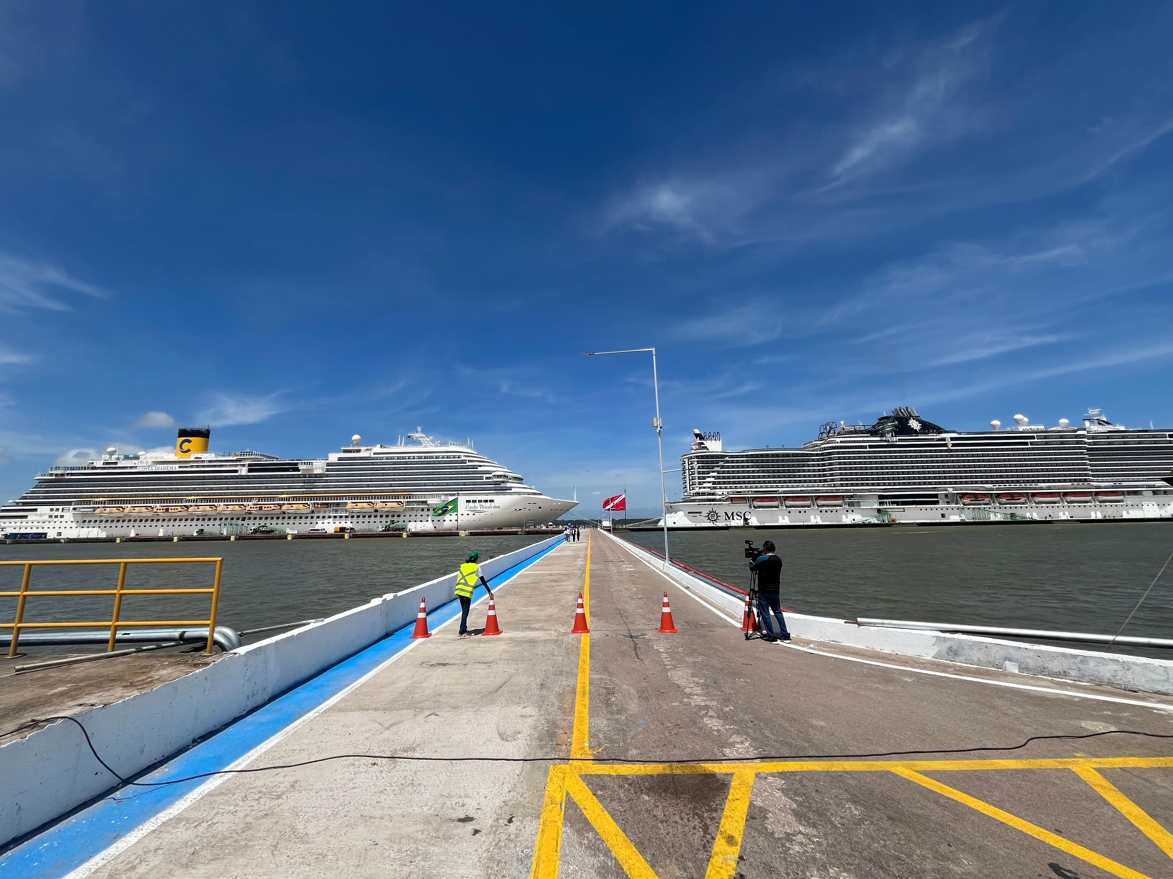 Navios de cruzeiro chegam da Europa a Belém para hospedar delegações da COP 30