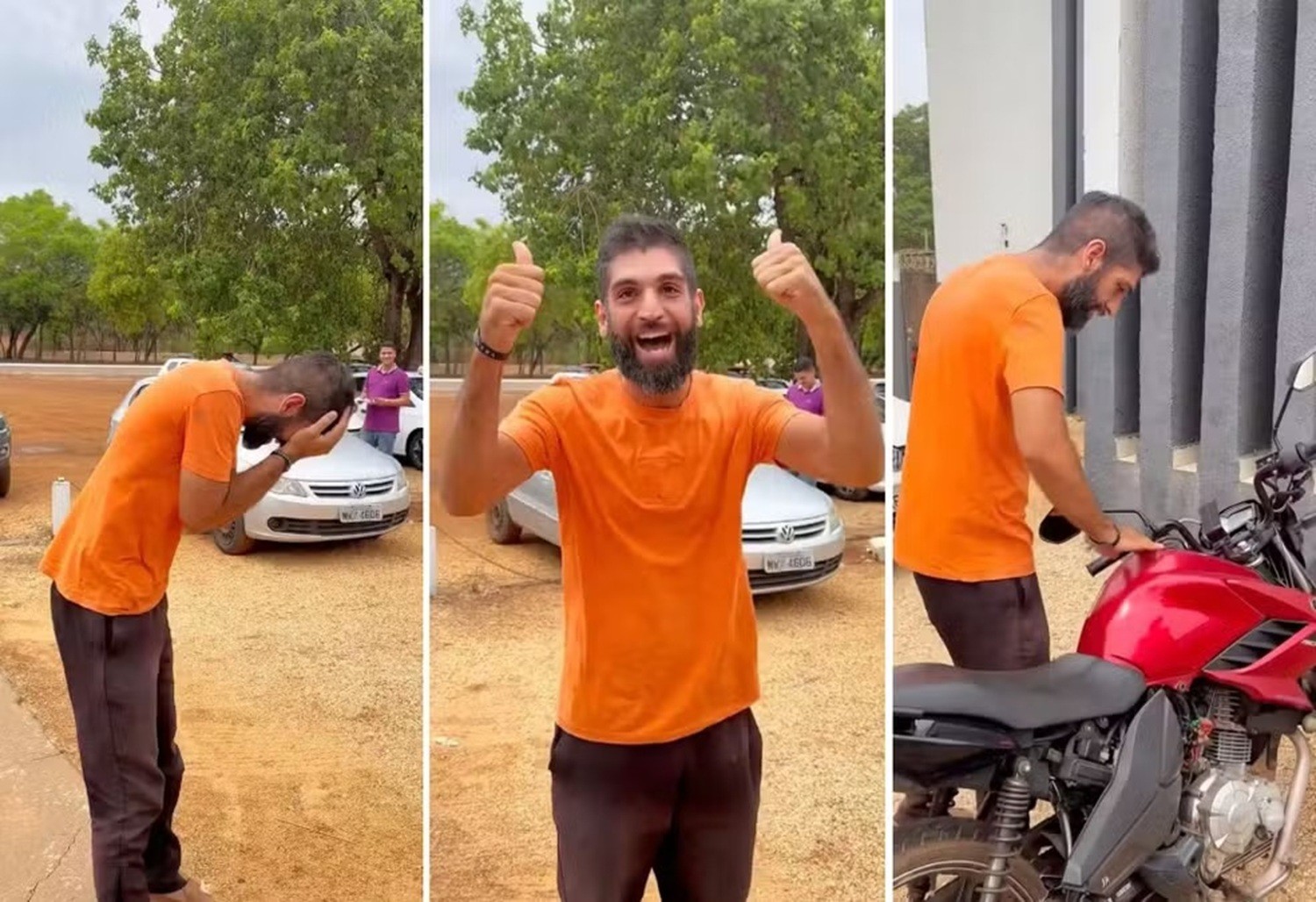 Alegria de motoboy ao conseguir recuperar moto furtada viraliza nas redes sociais: 'Bem de trabalho e de sustento honesto'