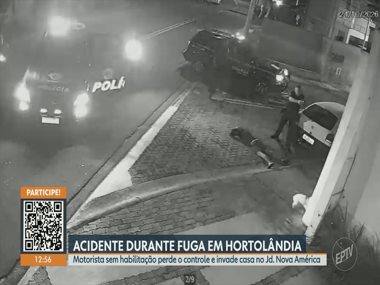 Motorista sem CNH invade casa com carro ao tentar fugir da Guarda em Hortolândia; VÍDEO