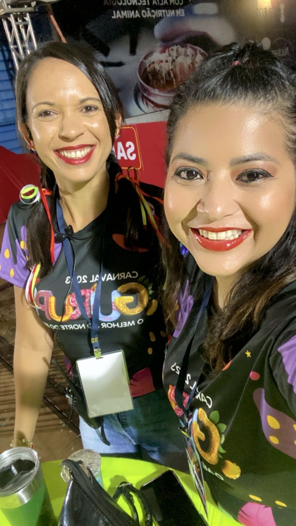 As jornalistas Leilane Macedo e Fabola Slis em Gurupi  Foto: Arquivo pessoal