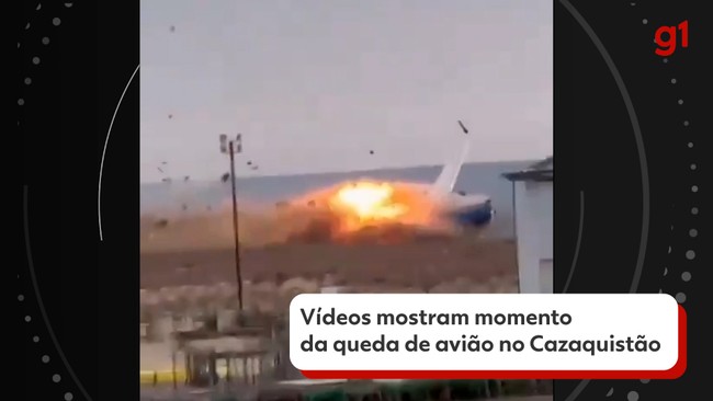Vdeos mostram momento exato da queda de avio em Aktau, no Cazaquisto