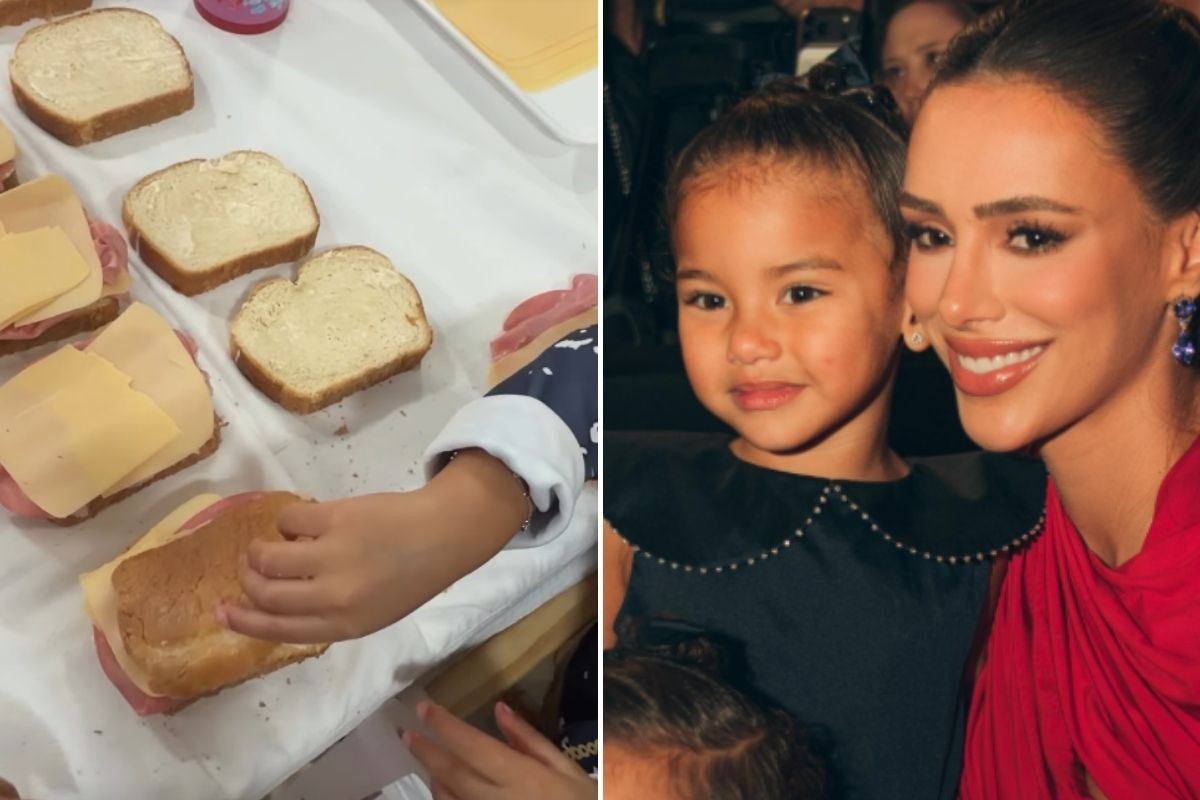 Bruna Biancardi entrega lanches pelas ruas de Santos com Mavie: 'Ela participou de tudo'
