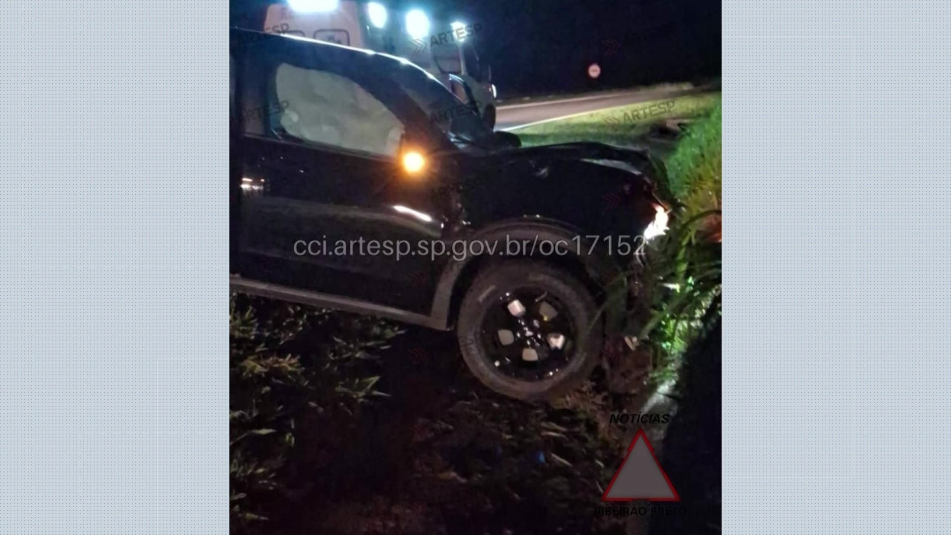 Menina de 9 anos morre após caminhonete bater em barranco em Sertãozinho